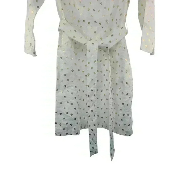 Boden Kelsey Linen Tunic Dress White & Gold US Size 6R - Picture 5 of 8